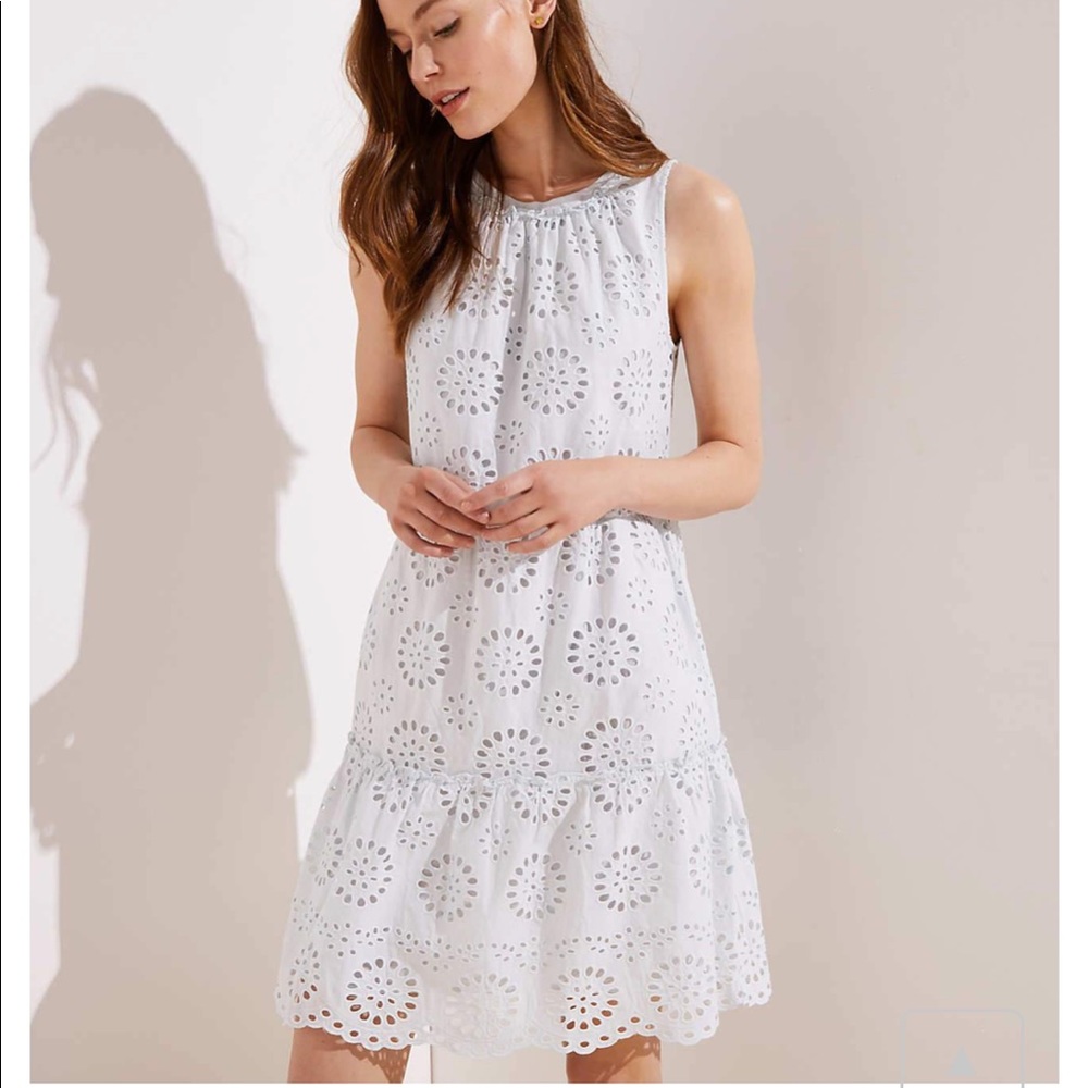 Tiered Shift Dress in Aquamarine Sky